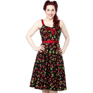 Pinup Couture Molly Swing Dress - Black Cherry Rockabilly 1960s PUG Punk Retro